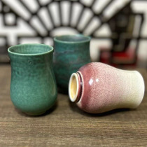 Jingdezhen pure handmade scents of scents open sheet Masters cup retro Ice Cracked Glaze single-cup Kiln Changing Drinking Cup can raise small tea cup