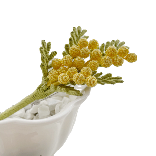 猫粒女子DIY部 |金合欢清新植物手作钩针编织别针微钩材料包 - 图3