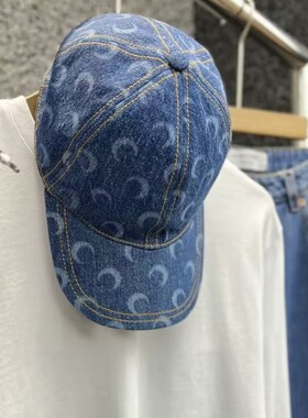 韩系复古月亮牛仔棒球帽显脸小女