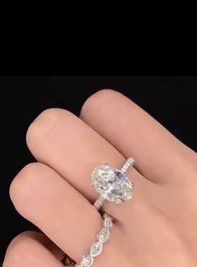 18k白金欧美轻奢戒指ins女