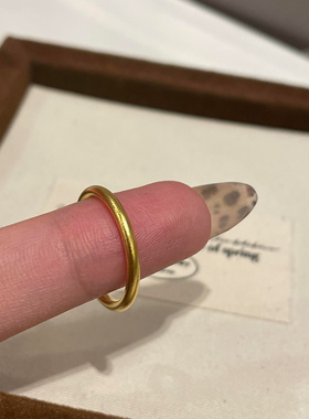 戴不腻!简约素圈戒指高级知识分子感传承质感圆球面实心百搭洋气