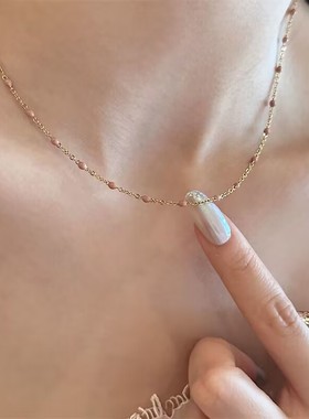 酷辣夏日彩色天然石串珠项链