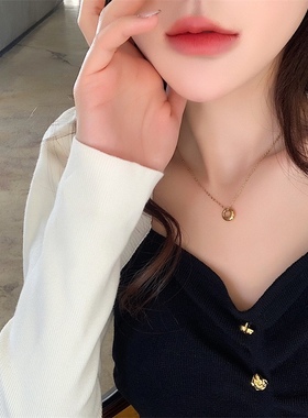 温柔知性风温柔小圆环项链轻奢