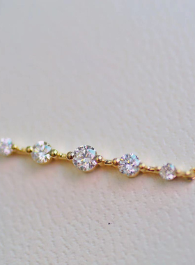 不说话就透露的高级感，纯银包金质感排钻手链精细定制款百搭小巧