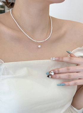 晚宴时刻法式轻奢小众珍珠项链