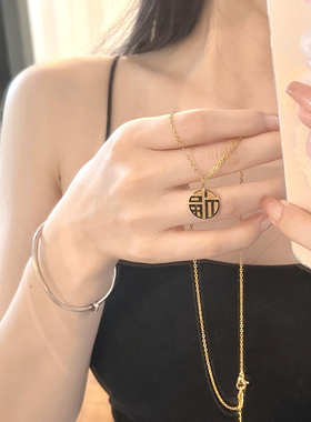 早期香港复古圆牌项链