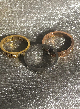 可水洗显白镂空英文字母戒指