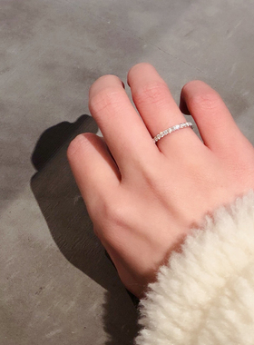 极细碎钻钻石排钻戒指