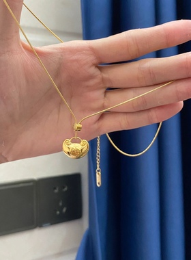 长命锁福字流苏颈链项链