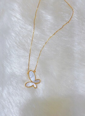 如梦如幻永远经典贝壳蝴蝶项链