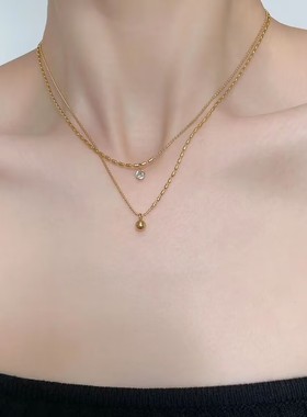 星光熠熠圆形皓石简约款锁骨链