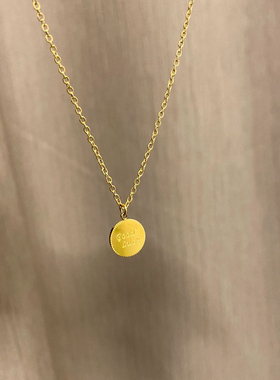 幸运牌lucky小金币毕业礼物项链