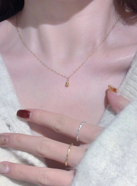 日式高档轻奢简约气质小金球项链