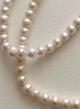 富家大小姐春季出游季强光珍珠项链