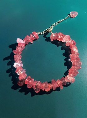 原创粉水晶礼物女手链特价回馈款