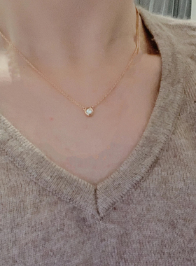 韩国小清新轻奢高级小圆钻项链