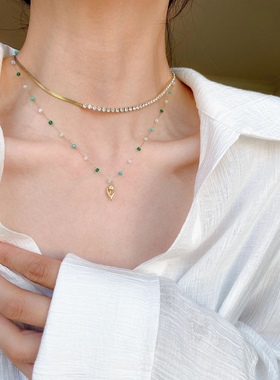 叠戴出奇迹款双层颈链