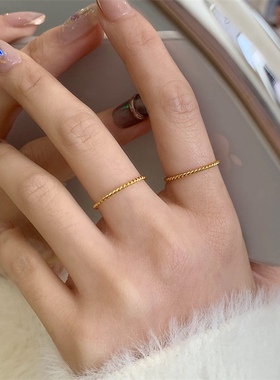 原创设计日系基础金戒指轻奢
