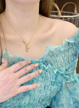 可水洗金珠流苏葫芦项链