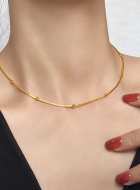 自制基础简约圆珠项链颈链