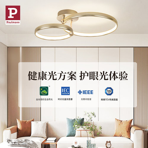 德国柏曼轻奢客厅灯吸顶灯创意圆环2026年新款现代简约卧室主灯具 - 图1