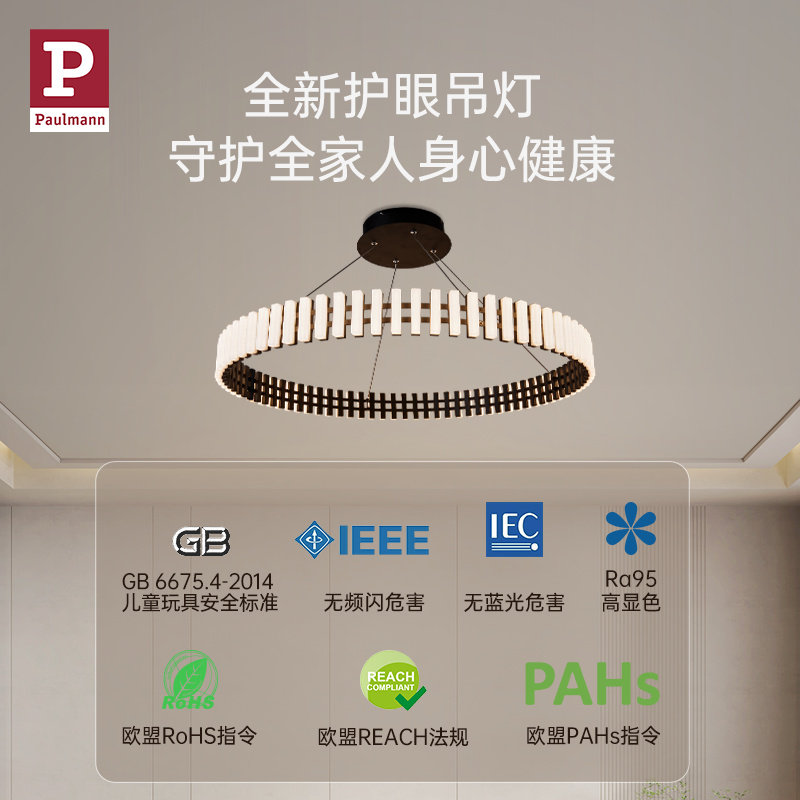 德国柏曼现代客厅卧室灯护眼吊灯北欧轻奢简约主灯别墅圆环灯具_虎窝淘