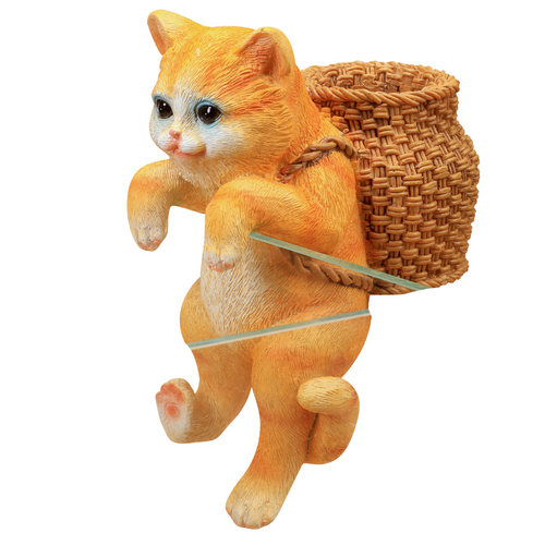 鱼缸造景猫咪背包缸边悬挂摆件水族箱办公桌创意可爱装饰全套布景 - 图3