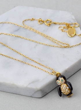 欧美饰品家JC镀金清仓釉彩小企鹅