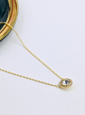 小众轻奢圆形微镶质感项链