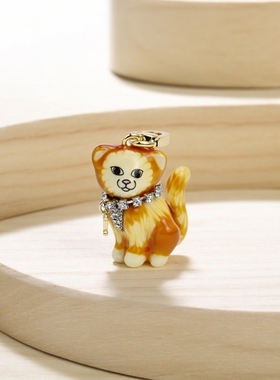 小众轻奢珐琅可爱萌宠猫咪吊坠