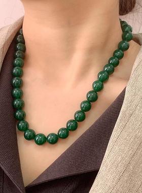 小众轻奢玛瑙串珠叠戴树叶项链