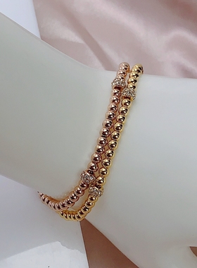 特价质感镀金简约幸运珠手链手环