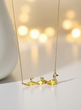 欧美创意趣味可爱红嘴鸭鸭项链