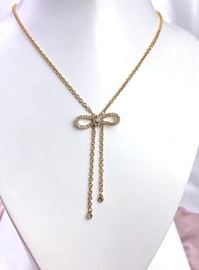 小众轻奢法式复古蝴蝶结项链