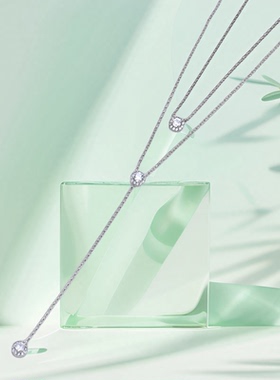 小众ins冷淡风双层镶钻项链