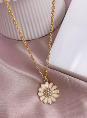 小众简约百搭雏菊花朵项链