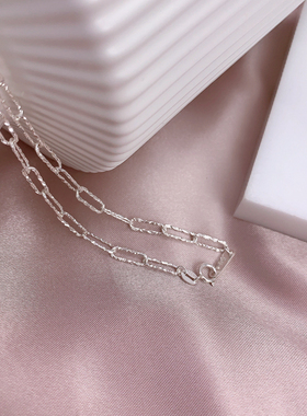 小众法式水波纹ins925银项链