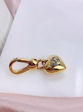 小众轻奢欧美时尚简约特价金色镀金高级感皇冠爱心吊坠项坠挂件