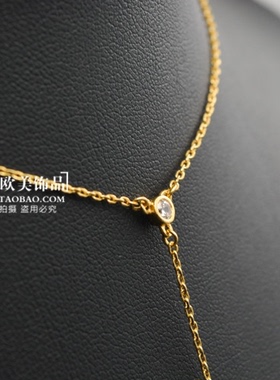 质感镀金精致简约Y项链毛衣链