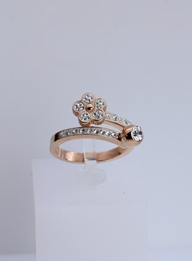 ff软陶镶钻花朵戒指指环现货