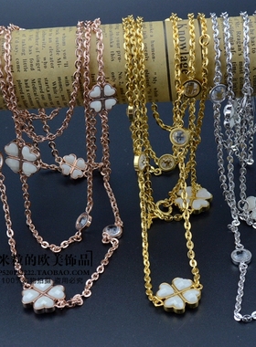 欧美时尚ff单品锆石可佩戴四叶草