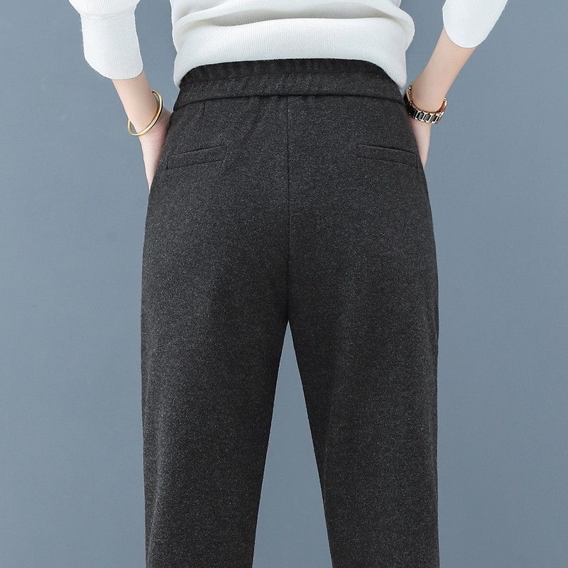 毛呢裤子女秋冬2020新款显瘦哈伦裤 玛依恋休闲裤