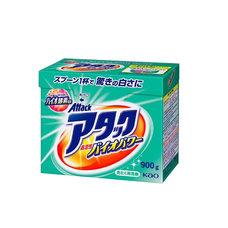 日本原装花王天然酵素洗衣粉护色速溶迅速渗透强力去污免搓洗900g-图3