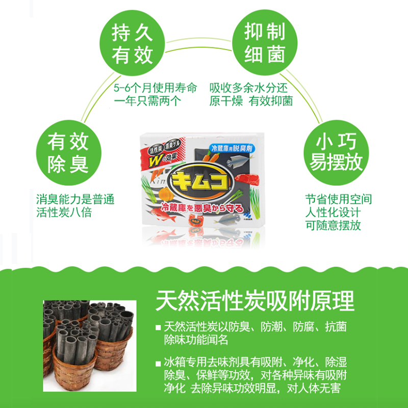 包邮小林制药冰箱用去味剂常规装冷藏室用冰箱除味剂去味除臭剂