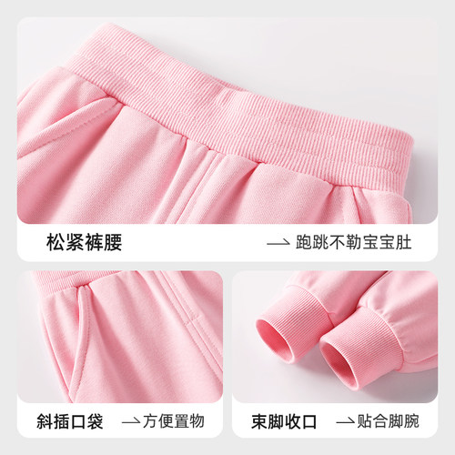 小马宝莉女童裤子秋冬黑色2025新款儿童卫裤女孩加绒运动外穿长裤 - 图1