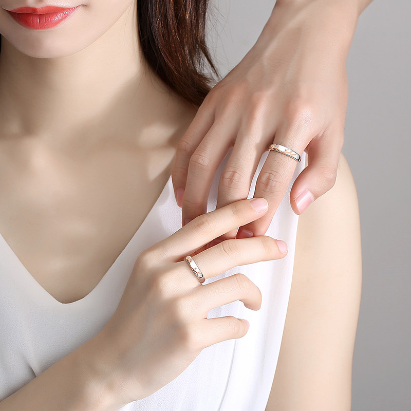 一鹿有你纯银一对小众设计情侣戒指 珂爵戒指/指环