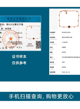 天然石榴石925银手链女红色六爪本命年小众轻奢饰品送证书礼物