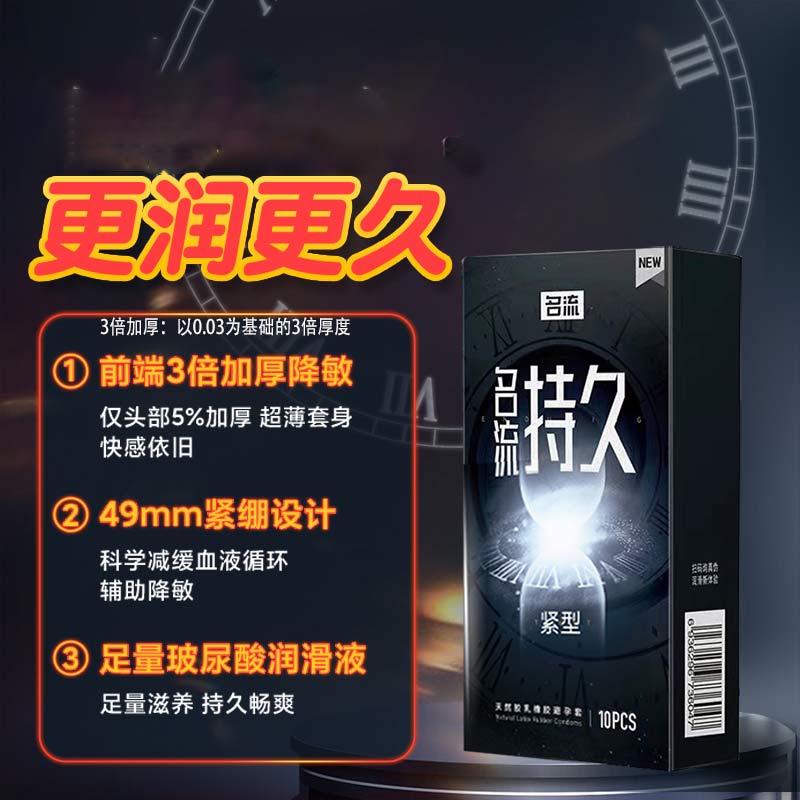 名流持久紧型49mm加厚狼牙刺激变情趣态避孕套正品安全旗舰店阴蒂 - 图0