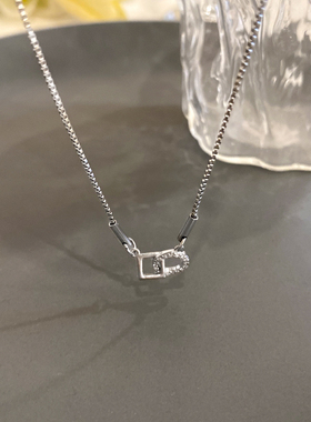 银色环扣几何项链女款新款