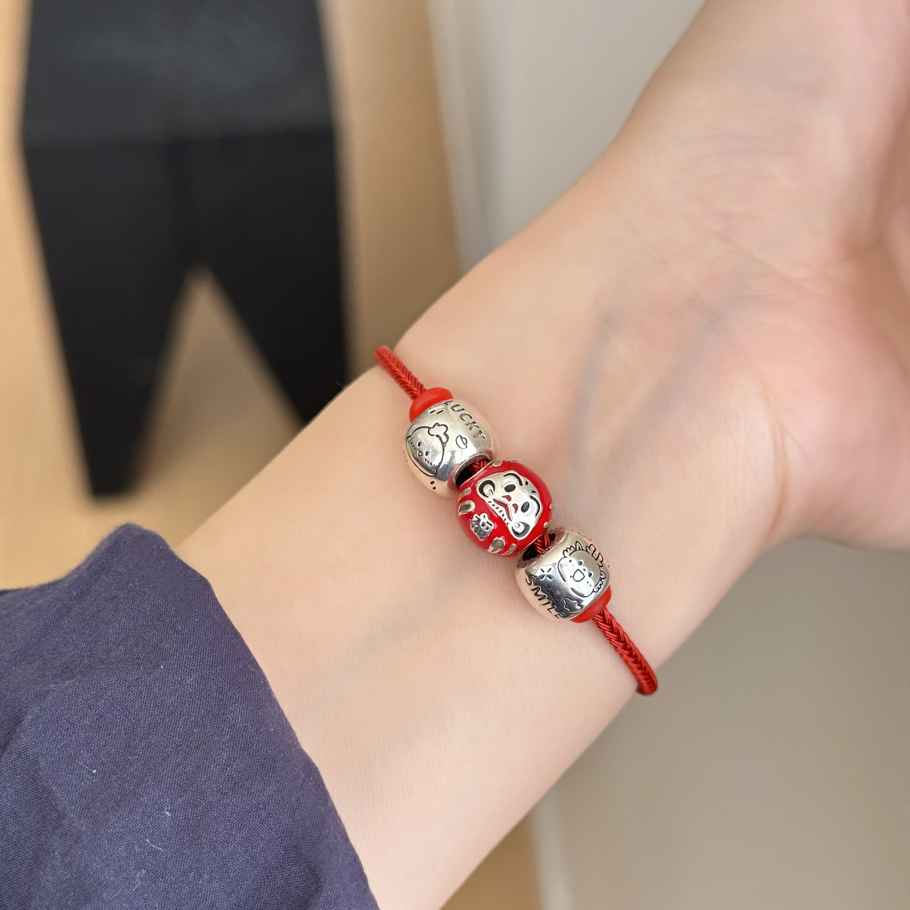 MISS JOJO原创设计时尚百搭气质女红黑软钢丝S925纯银手绳 3863,淘宝优惠券,粉丝福利购,淘宝优惠卷